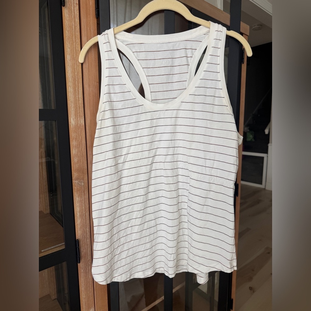 Lululemon Love Tank Top II short serve striped scoop neck workout tee